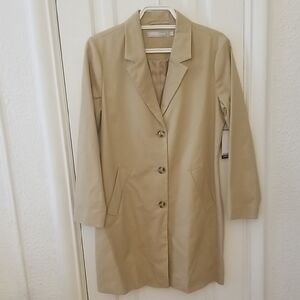Brand New Simons Tan Trench Coat Classic Tailored Design